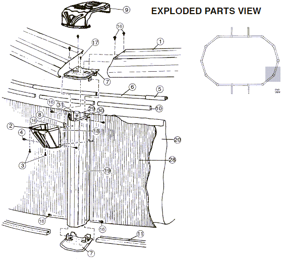 18' x 33' Oval 54" Embassy Sea Isle Parts Reorder